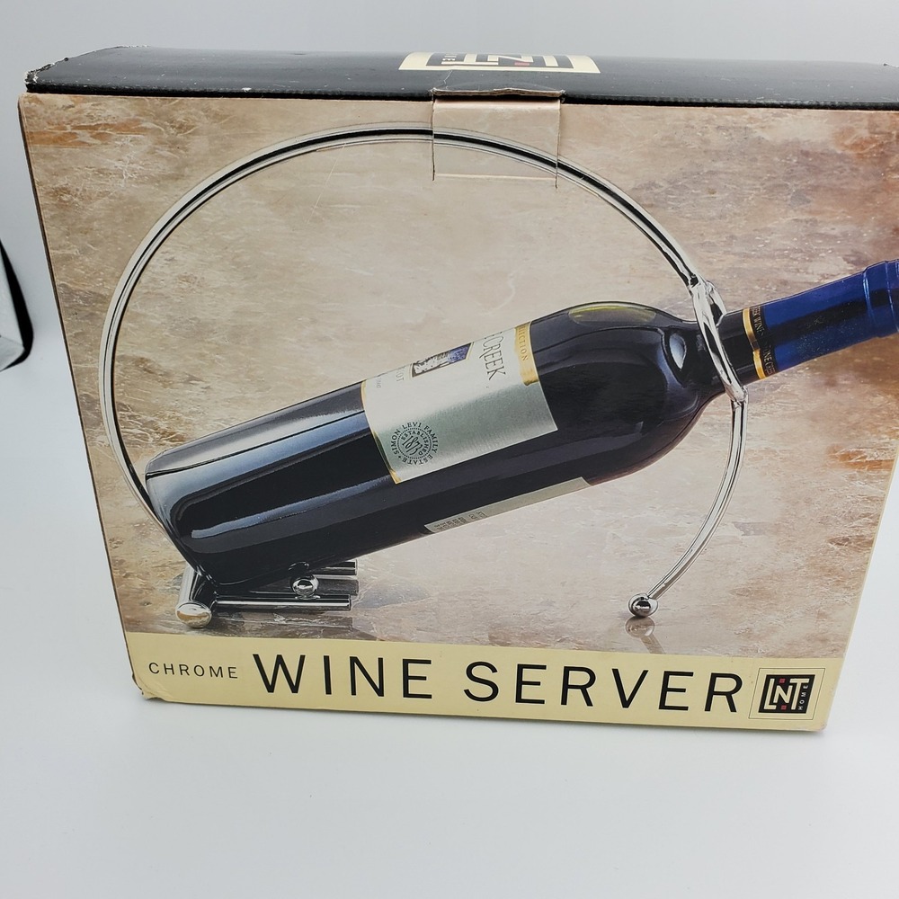 LnT Linens N Things Home Chrome Wine Server . New In Original Box